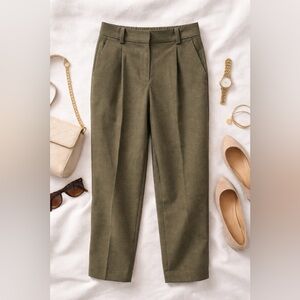 NWT LOFT Olive Pull-On Ankle Pants XS Elastic Waist Belt Loops Trousers